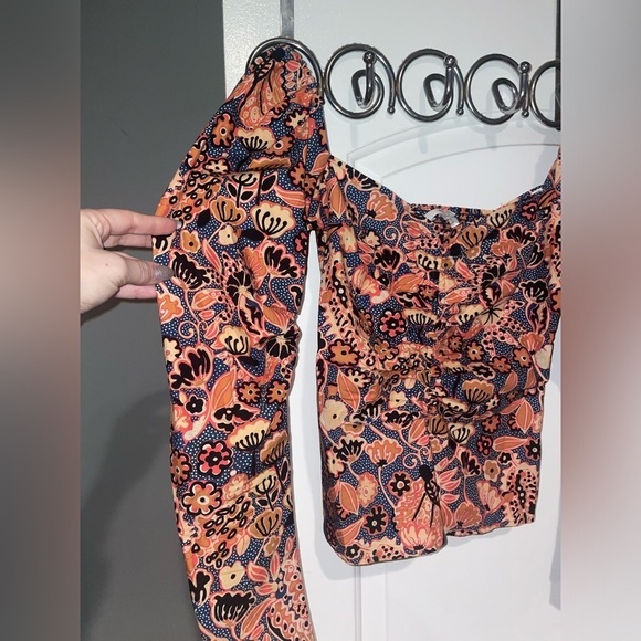 A.L.C Chandler Floral Sweetheart neckline & Puff Sleeve Floral Top 💕 size 2 - Picture 9 of 14